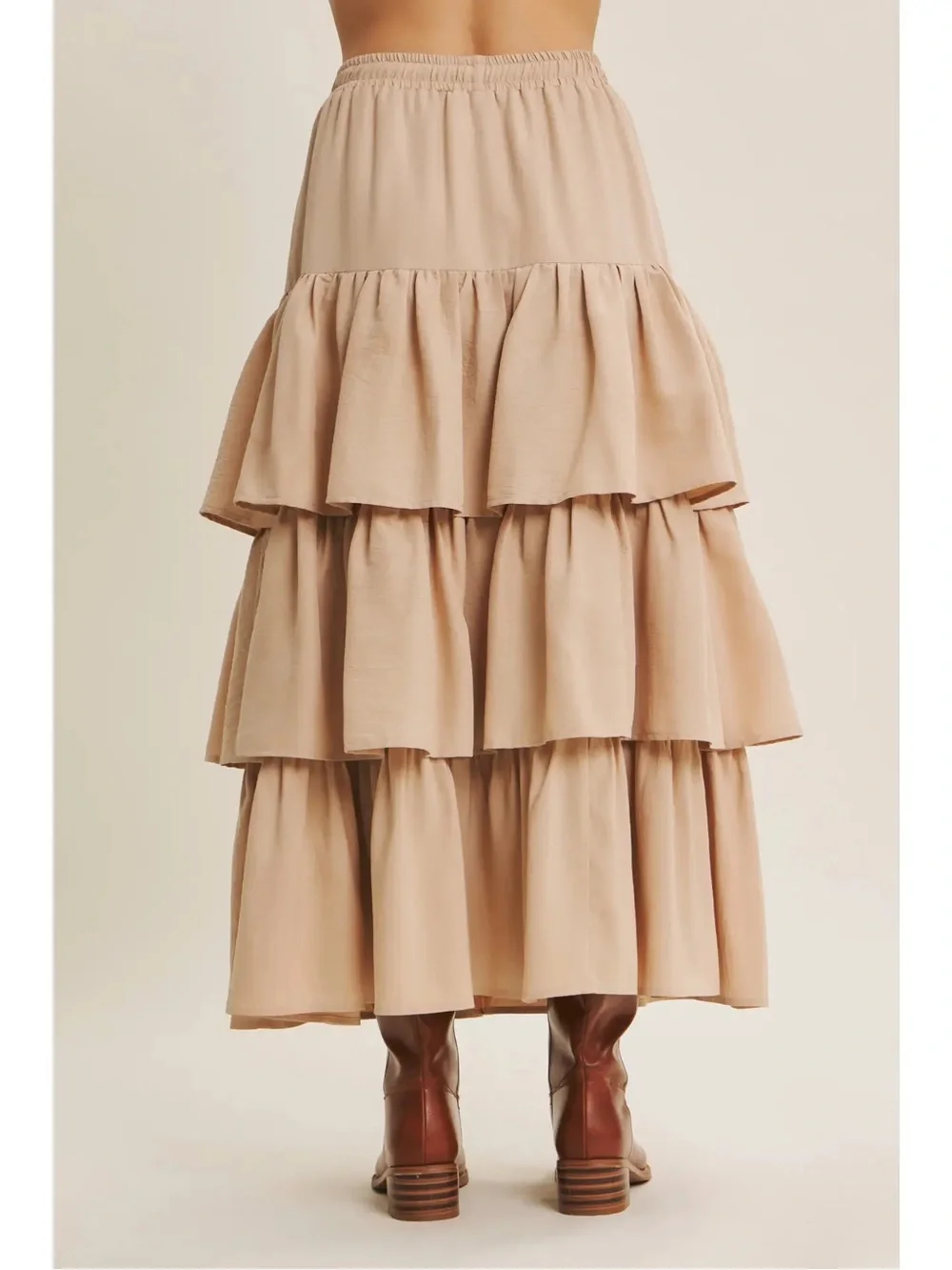 Slow Sunday Tiered Volume Maxi Skirt with Pockets - S - Picture 4 of 4